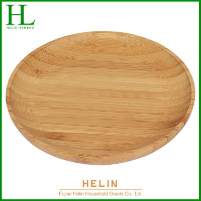 China Sustainable Wholesale Bamboo Round Food Dish Tableware Serving Dish/Dish for sale