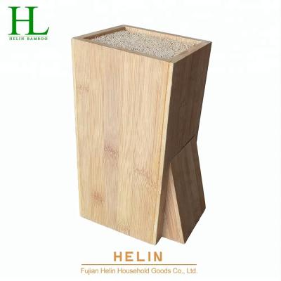 China Sustainable Bamboo Utility Knife Block With Bamboo Shank for sale