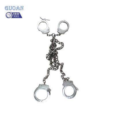 China Portable Military Supplier Carbon Steel Handcuffs Strong And Nickel Plated for sale