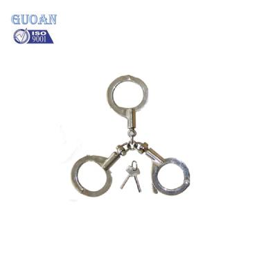 China Strong NIJ military standard chained carbon steel and nickel plated police handcuff for sale