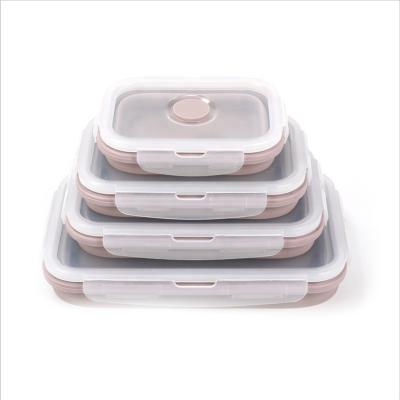 China Eco - Friendly Colorful Square Silicone Folding Lunch Box for sale