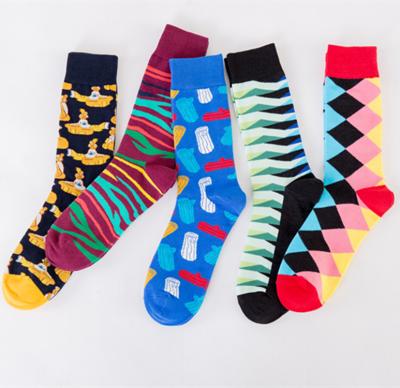 China MY-251 Fashion Antibacterial Wholesale Custom Socks High Quality Happy Combed Cotton Men Funny Socks for sale