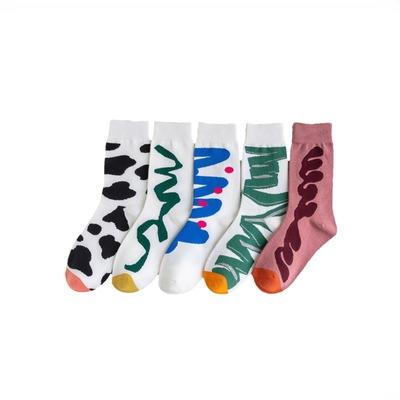 China MY-122 Sustainable Graffiti Socks Women Summer 100% Cotton Socks for sale