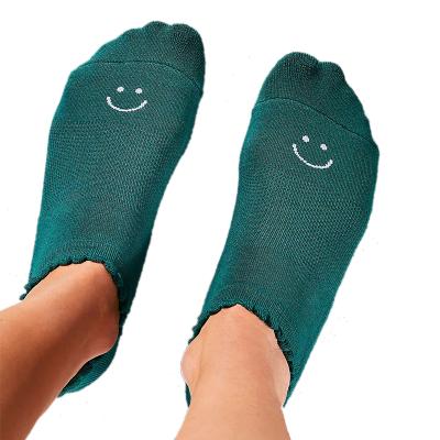 China XY-0204 Antibacterial Happy Hive thongs solid color women thongs low cut anti slip cotton gripper socks for sale