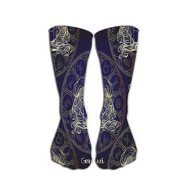 China New Design Antibacterial Comfortable Cotton Breath Custom Zodiac Sign Socks for sale