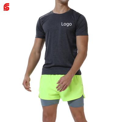 China 2021 Fstyle Antibacterial Hot Sale Colorful Quick Dry Mesh Plus Size Men's Sport Plain T-shirt for sale