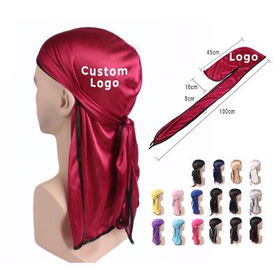 China Wholesale Private Label Unisex Nightcap Soft Feeling Elastic Silky Custom Durags For Men for sale