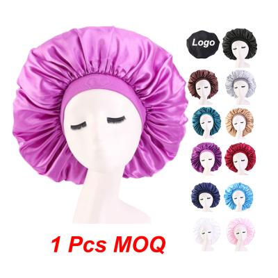 China Custom Size Logo 42cm Size Hoods Size 42cm Feeling Women Satin Silk Wholesale Soft Soft Sleeping Hat More Custom Free Sample for sale