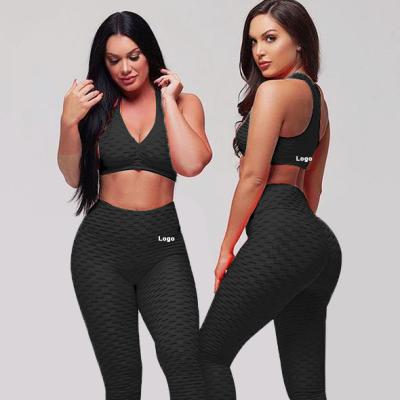 China Antibacterial Women's Yoga Seamless Sports Suits Running Sportswear High Waist Bra Workout Clothes Sets Gym Leggings Leggings for sale