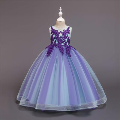 China Breathable Kids Girls Dress Wholesale Kids Clothing Backless Princess Ball Gown Children Wedding Party Long Children's Dress for sale