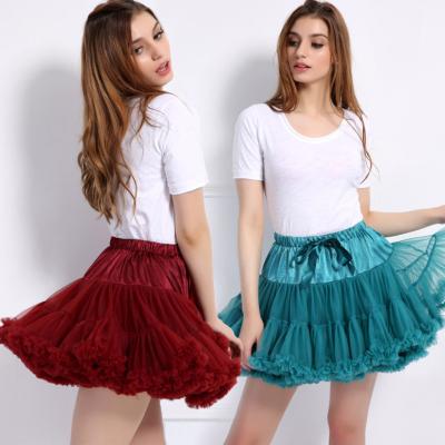 China Wholesale Fluffy Dress Women Teens Tutu Dresses Tulle Ruffles Classic Skirt Girls Solid Color Adult Tutu Skirt For Women for sale