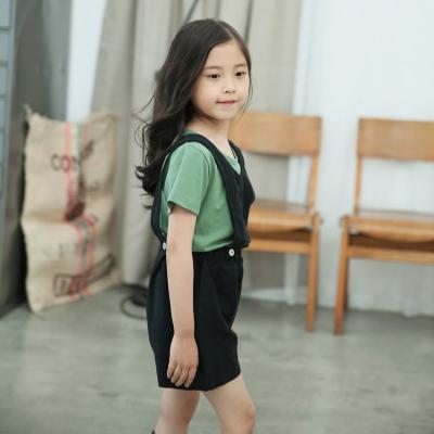 China Fade Proof Wholesale Fashion Summer Color Adjustable Kids Girls Cotton And Canvas Girl Shorts Overall Kids Shorts for sale