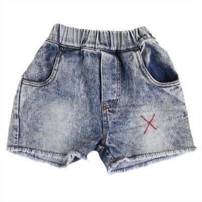 China Color Fade Proof Wholesale Children Baby Girls Fringed Jeans Shorts Wash Distressed Pants Kids Denim Shorts for sale