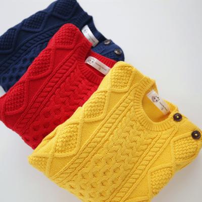 China High Quality Cotton Kid Girls Sweater Boys Sweater Anti Shrink Cable Knit Kid Pullover Sweater Knitted Children Winter Sweater For Kid for sale