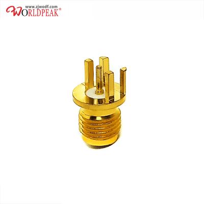 China RF RP SMA Female Connector ACK Edge Mounted RF Coaxial Connector Straight PCB Mount For PCB Board for sale