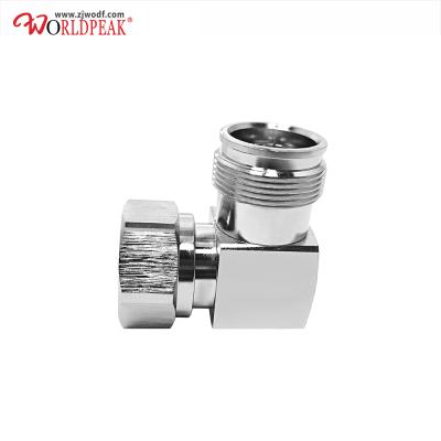 China Copper RF Coaxial Connector 50ohm 4.3/10 Right Angle Electrical Male To MINI DIN Male Plug Adapter for sale