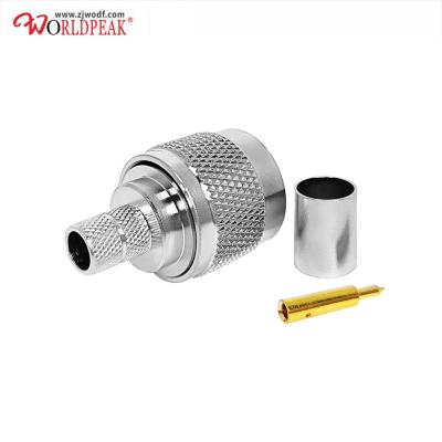 China Copper N Connector Crimp RF N Male Plug Coaxial Connector For 5DFB Cable for sale