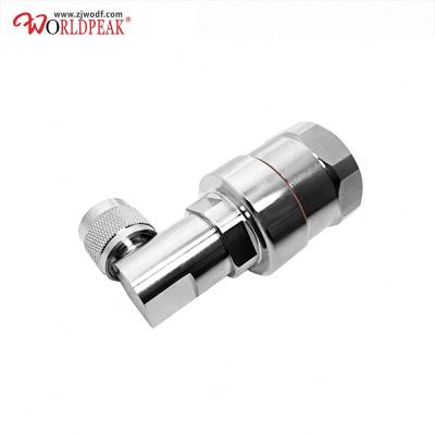 China N Right Angle Copper Connector RF N Male Plug Coaxial Connector For 7/8 Cable for sale