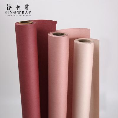 China Recycled Materials SINOWRAP Recyclable Flower Wrapping Rolls Wholesale Solid Color Kraft Flower Wrapping Paper for sale