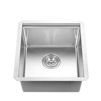 China With Faucet UM171710 17x17x10 Inches Undermount Single Bowl Handmade Stainless Steel RV Sink For RV Car Kitchen for sale