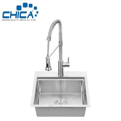 China With Faucet TM1917 19x17 Inches Topmount Single Bowl Stainless Steel Handmade Motorhome Sink For Car Kitchen for sale