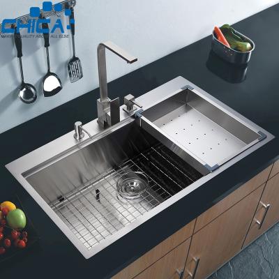 China Without Faucet Wholesale Price Double Sink Handmade Sink Stainless Steel for sale