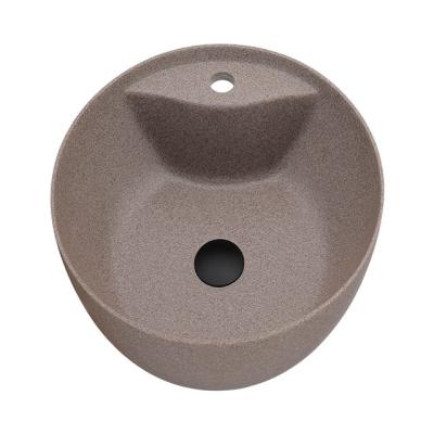 China Without Faucet Wholesale Granite Bathroom Basin Quartz Round Compound Kitchen Sink With Faucet Hole for sale