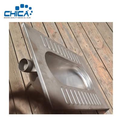 China Without Damper 650x450x320mm Flushing Pan Surrounded With Stainless Steel Squat Wc Good Quality For House Tolet for sale