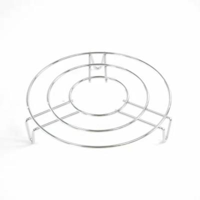 China Viable Customize Stainless Steel Metal Kitchen Use Egg Steamer Rack Utensil Metal Wire Rivet Round Steamer Racks for sale