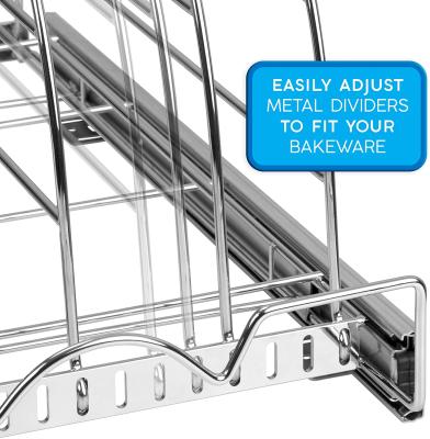 China Viable Pull Out Organizer for Sheet Pan, Cutting Board, Bakeware, and Tray - Heavy Duty Sliding Rack Organizer for Kitchen Pantry for sale