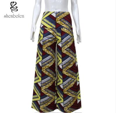 China Colorful African Print Wide Leg Pants Floor Length Anti Wrinkle Plus Size for sale