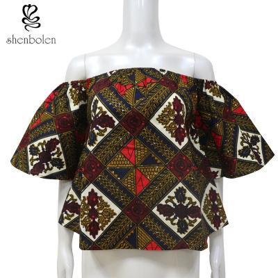 China Sexy Crop Ladies African Print Tops Styles , Elastic African Fashion Wear for sale