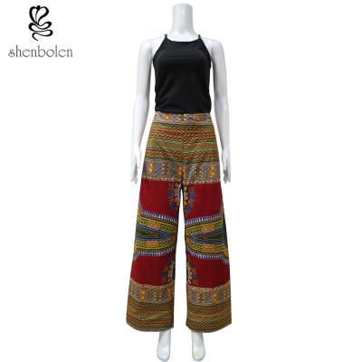 China Sexy Womens Long Dashiki African Print Pants With Side Pockets Zipper Back for sale