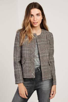 Chine Style occasionnel de plaid des femmes de la laine de mélange de fossé de manteau d'avant sans manche de fermeture éclair à vendre