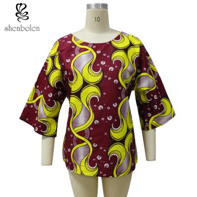 China Multi Colors African Print Tops , 3 / 4 Sleeve African Wear Tops For Ladies for sale