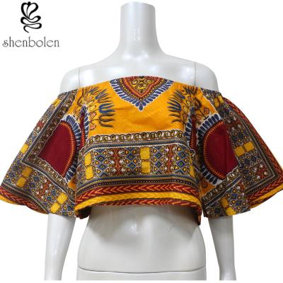 Chine La copie africaine de style de Dashiki de femmes complète outre tailles de couleur de jaune d'épaule de différentes à vendre