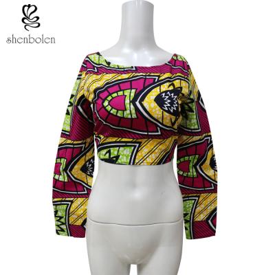 China Ankara Fabric African Print Tops , Back Mental Zipper Womens African Clothing for sale