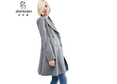 China Long Winter Women's Wool Blend Coat With Biker , Womens Wool Blend Skater Coat for sale