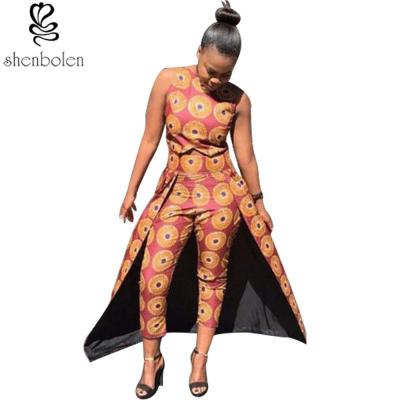 China Summer Women Tall Waist African Print Pants Line Nine Minutes 100% Cotton for sale