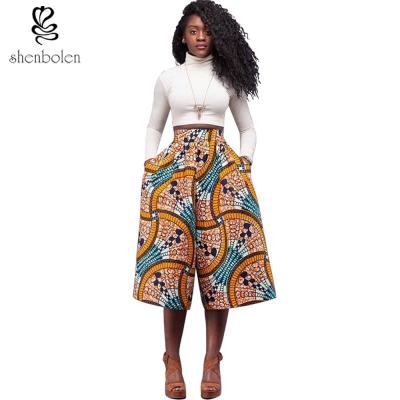 China Wide Leg African Print Baggy Harem Pants , African Print Trousers For Ladies for sale