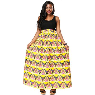 China Wax Printed Kitenge Fabric Long African Print Skirts Wear Comfortable Anti Static for sale