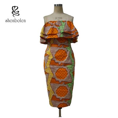 China Sleeveless Style Women Knee Length African Print Dresses For 18-45 Age for sale