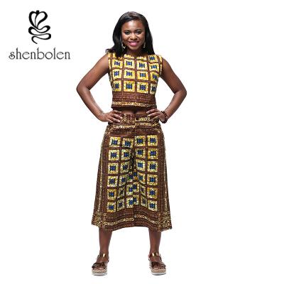 China Garment Dyed Adult Dashiki African Print Jumpsuit , African Inspired Jumpsuits for sale