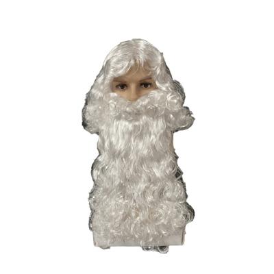 China White Curly Cosplay 360 Lace Wig Beard Old Man Curl Men Halloween Wigs Long Party Kinky Wig for sale