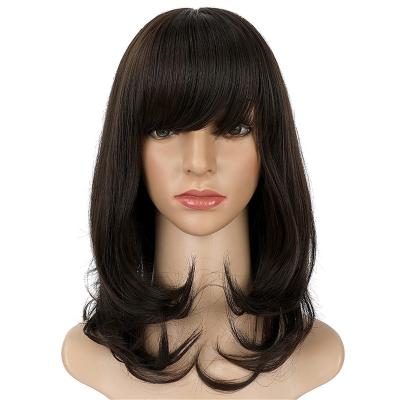 China Full Coverage Style Full Coverage Soft 180% Korean Fashion High Density Soft Head Short Curly Hair-end Wigs 150% Wave Hair Wig With Bangs for sale