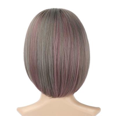 China European Regular Wave Black Lace Intranet Fringe Elastic Gray Full Headgear Wig For Black Women for sale