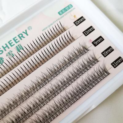 China Natural soft A fishtail hair mixed with natural simulation group false eyelash single novice can graft c string spot wholesale for sale