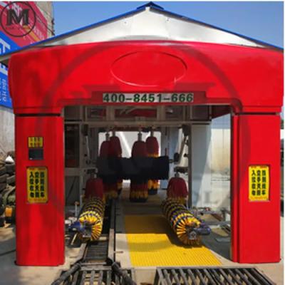 China Large Intelligent Tunnel Type Automatic Car Washing Machine with 9 Brushes for sale