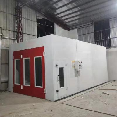 China 12kw Power Automotive Paint Booth With 20000m3 Air Flow And No Load Speed for sale