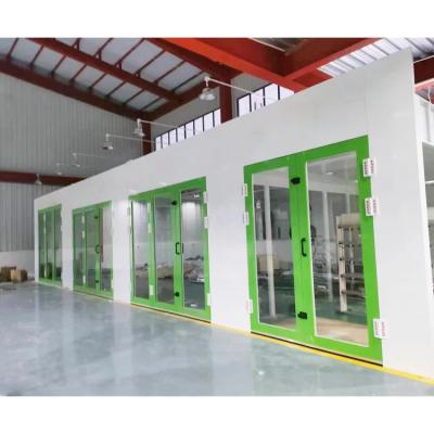 China 25m Truck Spray Booth With Rockwool Wallboard And Various No Load Speed for sale